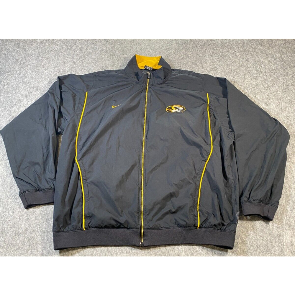 Nike Team Dri Fit Mens XL Missouri Tigers Full Front Zip Jacket Black Yellow